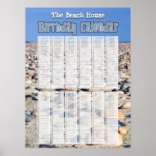 Poster Calendrier d'anniversaire perpétuel personnalisé d