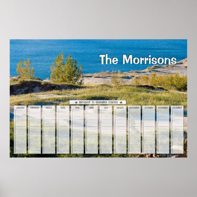 Poster Calendrier d'anniversaire personnalisé des Grands  (Devant)