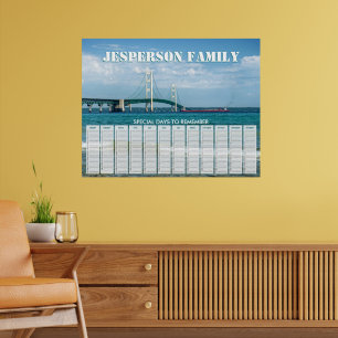 Poster Calendrier d'anniversaire personnalisé du pont Mac