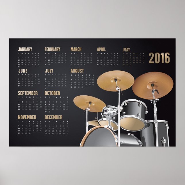 Poster Calendrier de batterie 2016 (Devant)