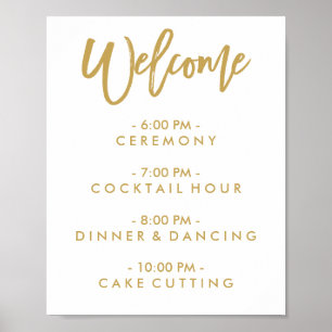 Poster Calendrier de bienvenue du Mariage par lettre à la