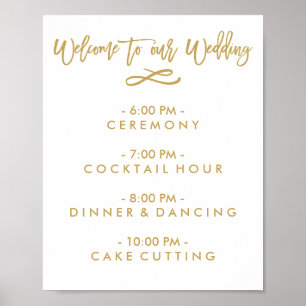 Poster Calendrier de bienvenue du Mariage par lettre à la