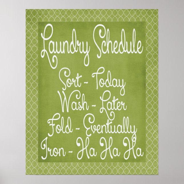 Poster Calendrier de blanchisserie (Devant)