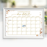 Calendrier de date d'accouchement pour la douche d