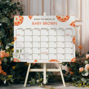 Poster Calendrier de date d'échéance du Baby shower de pi