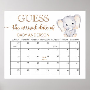 Poster Calendrier de devinette de date d'accouchement Pet