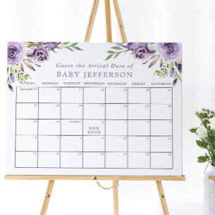 Poster Calendrier de devinette de date d'accouchement pou