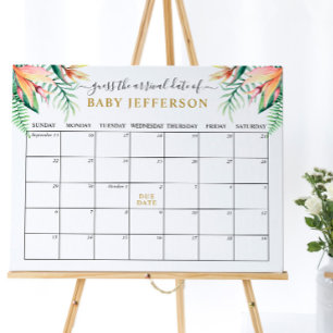 Poster Calendrier de devinette de date d'échéance pour Ba