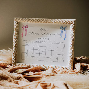 Poster Calendrier de devinette de date prévue pour bébé à