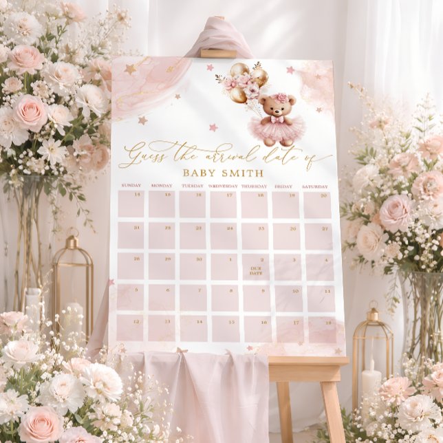 Poster Calendrier de devinette de date prévue pour bébé o (Créateur téléchargé)