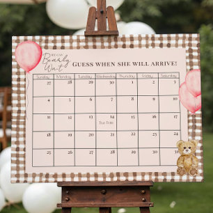 Poster Calendrier de la date d'échéance du Baby shower ro