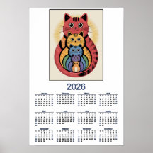 Calendrier de la famille de chats mignons pour 202