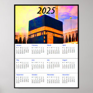 Poster Calendrier de la Sainte Kaaba 2025 comme souvenir