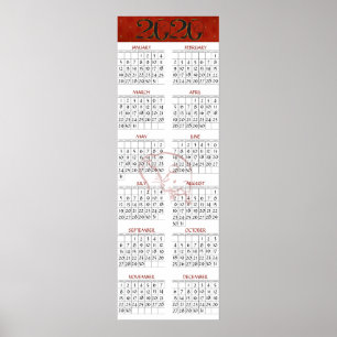 Poster Calendrier de l'année chinoise du Rat 2020