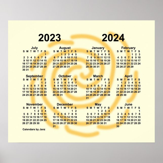 Poster Calendrier de l'année scolaire 2023-2024 des jours (Devant)
