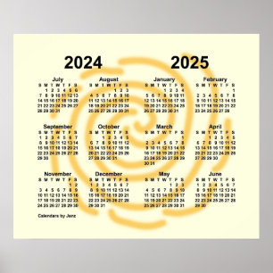 Poster Calendrier de l'année scolaire 2024-2025 Sunny Day