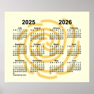 Poster Calendrier de l'année scolaire 2025-2026 Sunny Day