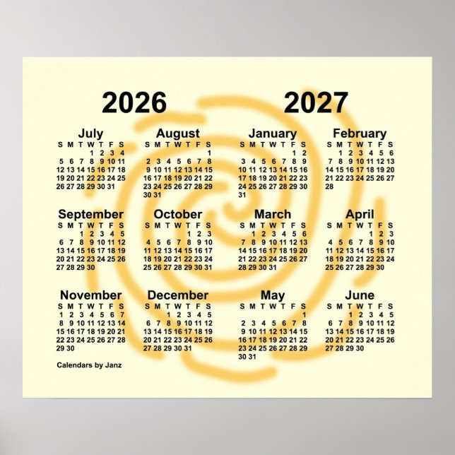 Poster Calendrier de l'année scolaire 2026-2027 Sunny Day (Devant)