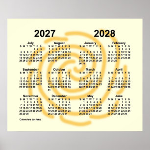 Poster Calendrier de l'année scolaire 2027-2028 Sunny Day