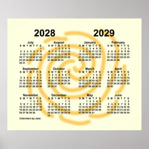 Poster Calendrier de l'année scolaire 2028-2029 Sunny Day
