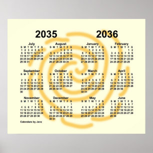 Poster Calendrier de l'année scolaire 2035-2036 Sunny Day