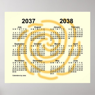 Poster Calendrier de l'année scolaire 2037-2038 Sunny Day