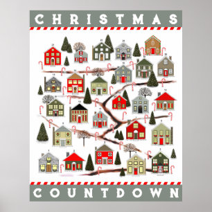 Poster Calendrier de l'Avent de Noël