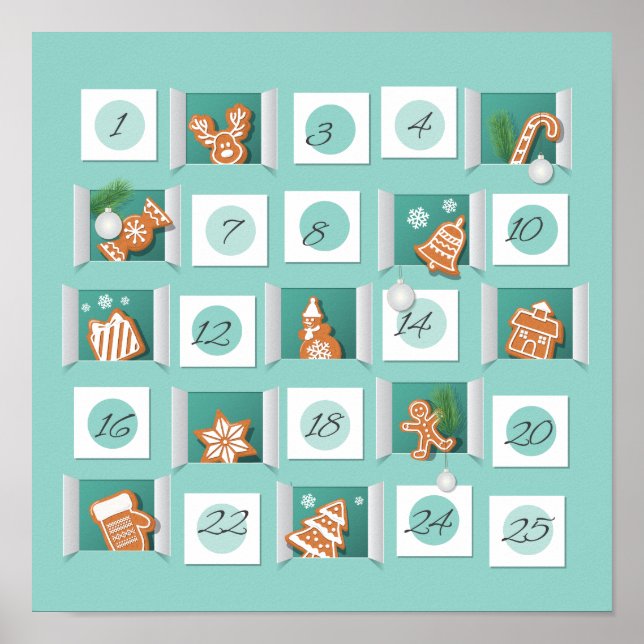 Poster Calendrier de l'Avent Noël (Devant)