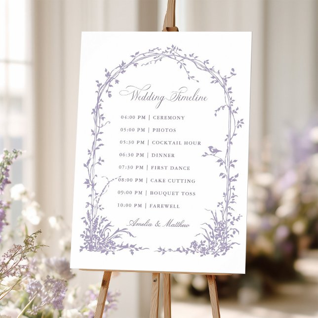 Poster Calendrier de mariage de jardin avec arche botaniq (Créateur téléchargé)