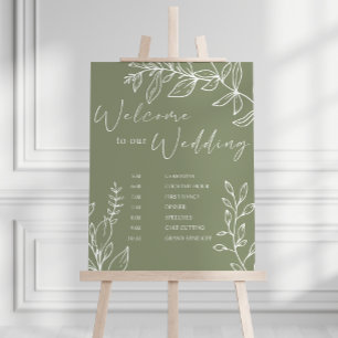 Poster Calendrier de mariage Fleurs Bohème Sage