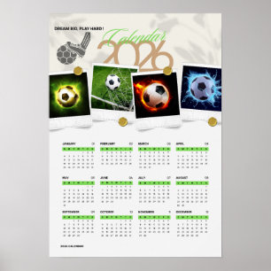 Poster Calendrier de motivation pour le football 2026