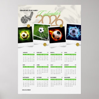 Poster Calendrier de motivation pour le football 2026