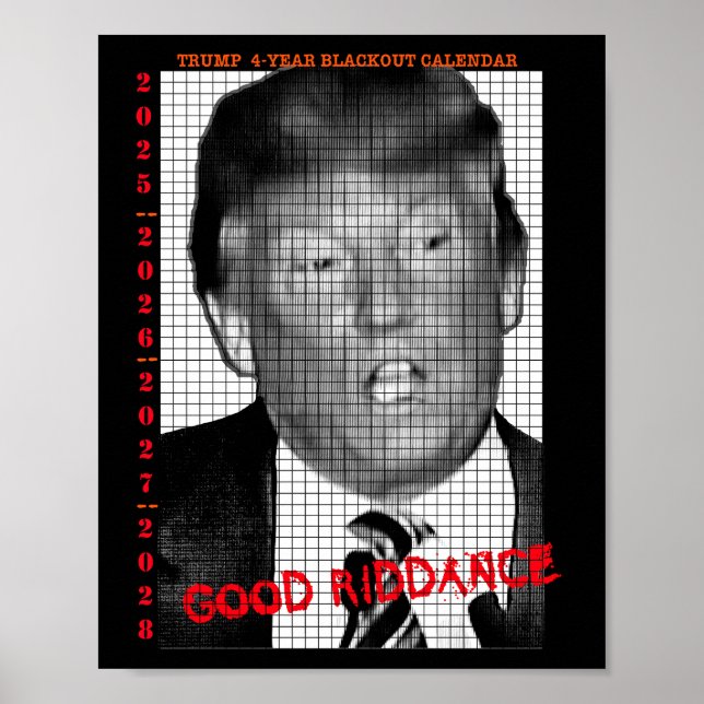 POSTER CALENDRIER DE NOURRITURE TRUMP DE 4 ANS (Devant)