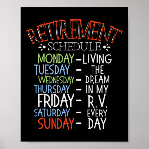 Poster Calendrier de retraite de la vie de camping ventil