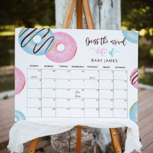 Poster Calendrier de révélation du sexe de bébé par beign