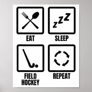 Poster Calendrier de travail de hockey sur gazon