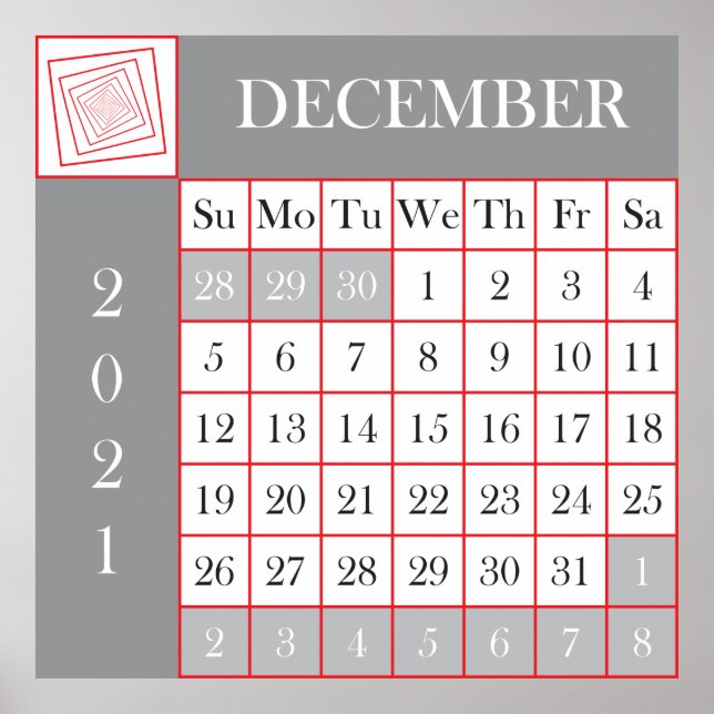 Poster calendrier décembre 2021 (Devant)