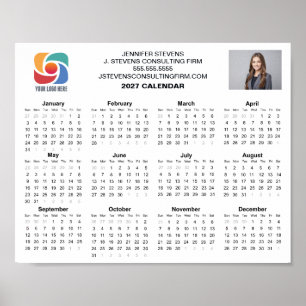 Poster Calendrier d'entreprise personnalisé avec logo d'a