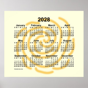 Poster Calendrier des journées ensoleillées 2028 par Janz