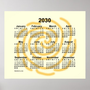 Poster Calendrier des journées ensoleillées 2030 par Janz