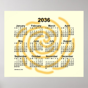 Poster Calendrier des jours ensoleillés 2036 par Janz