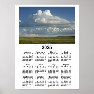 Poster Calendrier des Sandhills du Nebraska 2025 par Janz