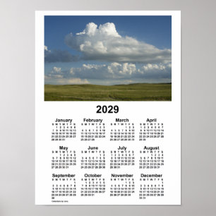 Poster Calendrier des Sandhills du Nebraska 2029 par Janz