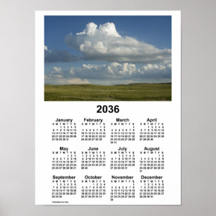 Poster Calendrier des Sandhills du Nebraska 2036 par Janz
