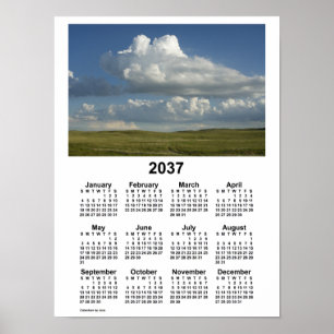 Poster Calendrier des Sandhills du Nebraska 2037 par Janz