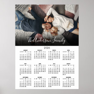 Poster Calendrier familial moderne 2026 pour photo