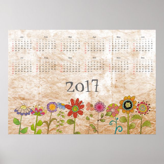 Poster Calendrier Fleurs 2017 (Devant)