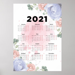 Poster Calendrier floral 2021