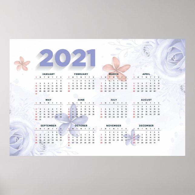 Poster Calendrier floral 2021 (Devant)