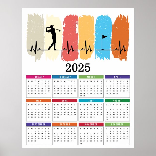 Poster Calendrier Golf 2025 (Devant)